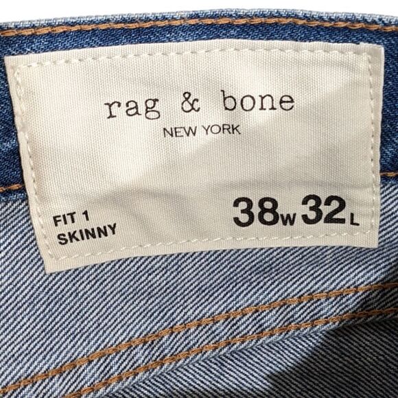 NEW Rag & Bone New York Men's Fit 1 Skinny Indigo Jeans 38x32 #MED21F1224LCIN - Picture 7 of 11